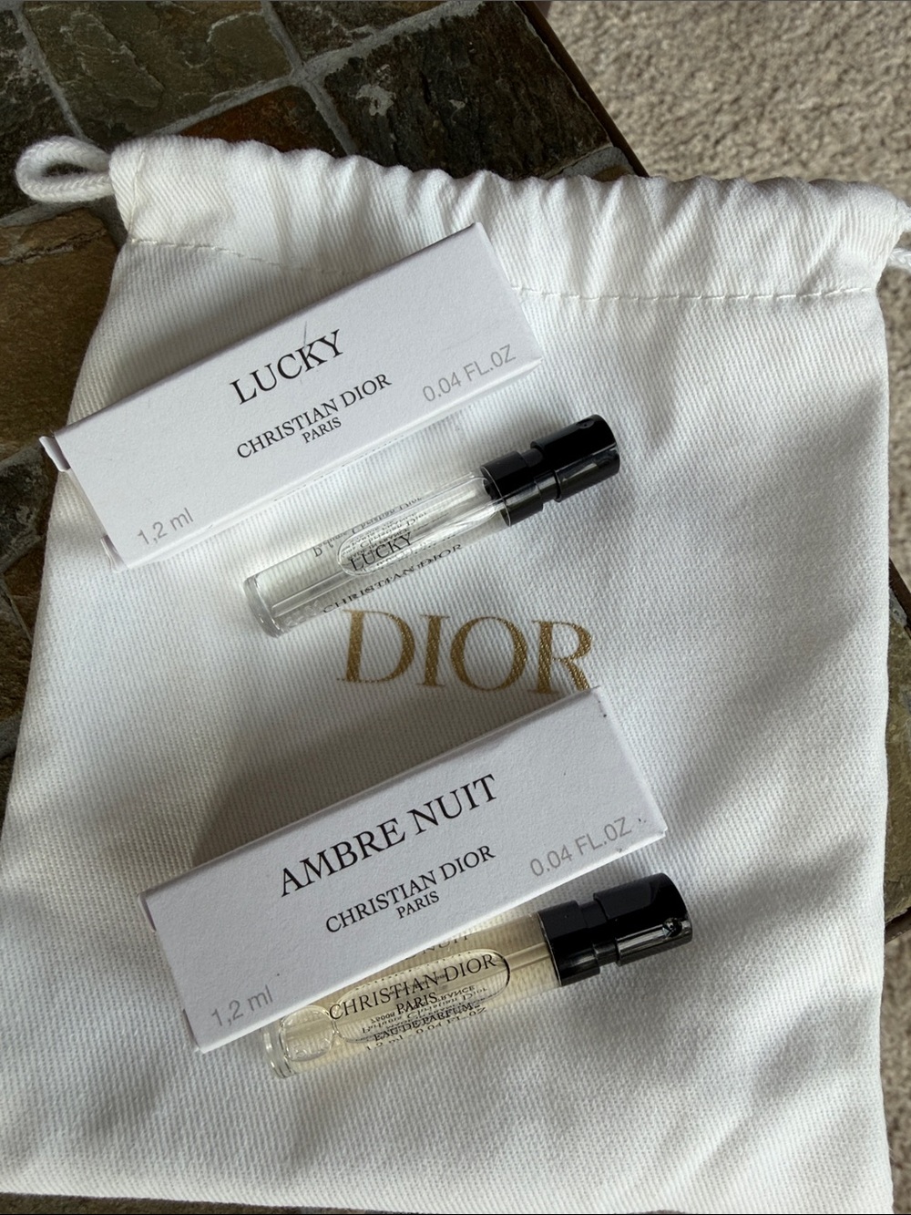 Dior Lucky & Ambre Nuit Samples in Pouch New